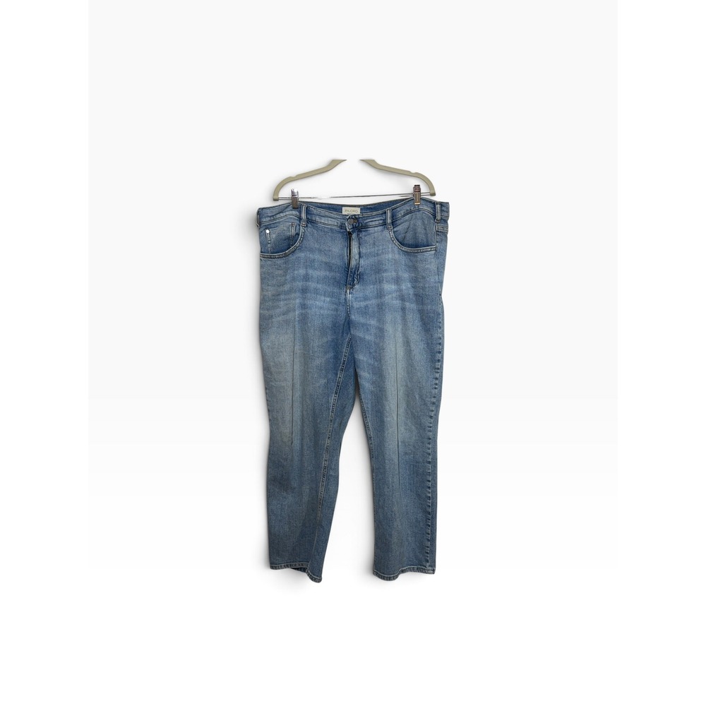 Pilcro Anthropologie Plus Size High Rise Straight Leg Jeans Light Wash Denim